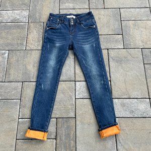 Qantoo Fur Lined Denim Ladies Jeans Size 4-5